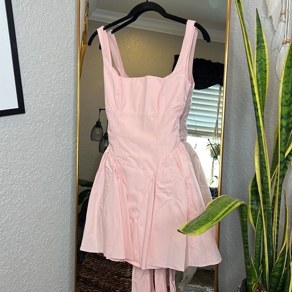 House of CB 'Florianne' Soft Peach Bow Mini Dress NWT - Picture 13 of 14